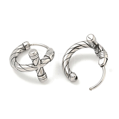 316 Surgical Stainless Steel Hoop Earrings EJEW-D096-14A-AS-1