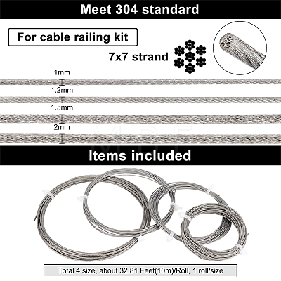 BENECREAT 4Roll 304 Stainless Steel Wire TWIR-BC0001-39-1
