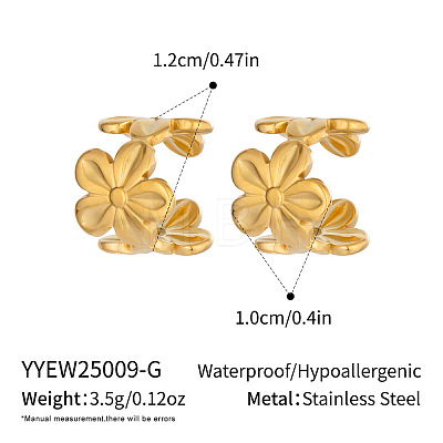 304 Stainless Steel Cuff Earrings for Women YW4360-1-1
