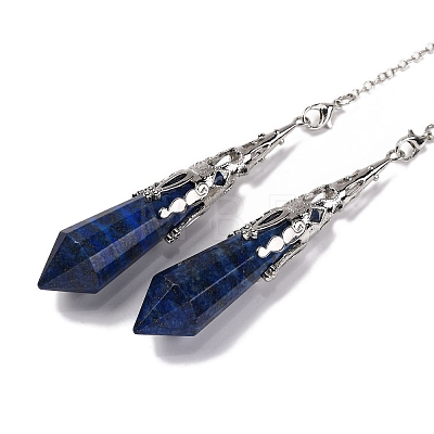 Natural Lapis Lazuli Pointed Dowsing Pendulum Big Pendants G-H285-06P-A29-1