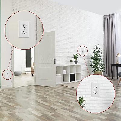  4Pcs 2 Styles Receptacle Outlet Wall Plate AJEW-NB0002-25-1