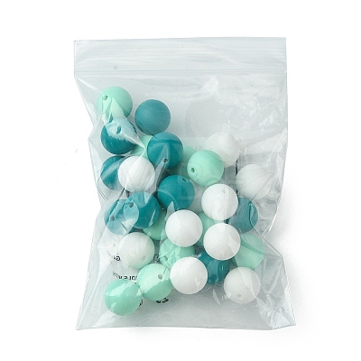 30Pcs 3 Colors Silicone Beads Round Rubber Bead 15MM Loose Spacer Beads for DIY Supplies Jewelry Keychain Making SIL-FS0001-01E-1