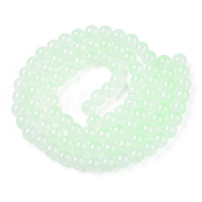 Baking Paint Imitation Jade Glass Round Bead Strands X1-DGLA-N003-10mm-08-1-1