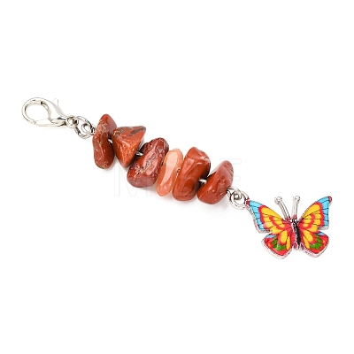 5Pcs Butterfly Alloy Enamel Pendant Decorations HJEW-JM04162-1