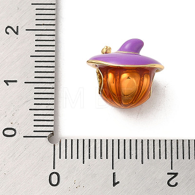 Halloween Brass Enamel European Beads X1-KK-A203-04B-G-1