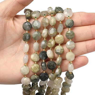 Natural Green Rutilated Quartz Beads Strands G-C116-A145-01-1