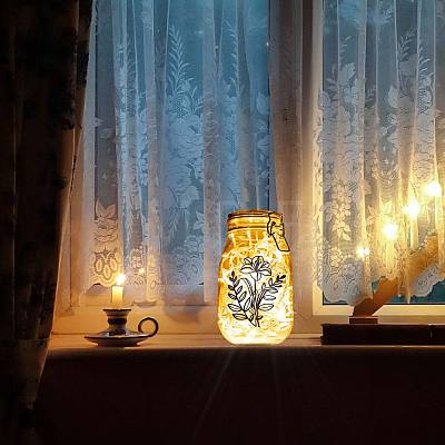 PVC Lamp Film for DIY Colorful Light Hanging Lamp Frosted Glass Jar DIY-WH0408-020-1
