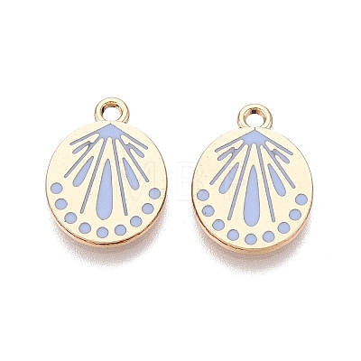 Rack Plating Alloy Enamel Pendants ENAM-N070-01D-01G-01-1
