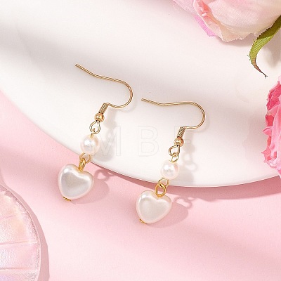 Heart ABS Plastic Imitation Pearl Dangle Earrings EJEW-JE06772-1