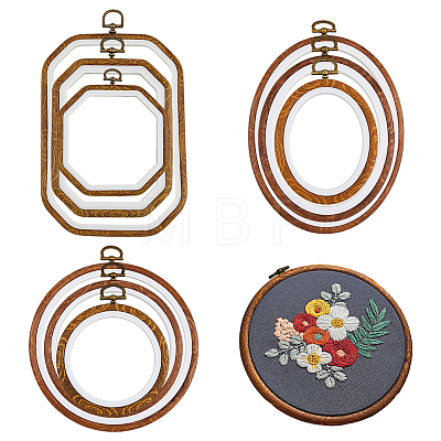 DICOSMETIC 9Pcs 9 Style Plastic Cross Stitch Embroidery Hoops FIND-DC0004-90-1