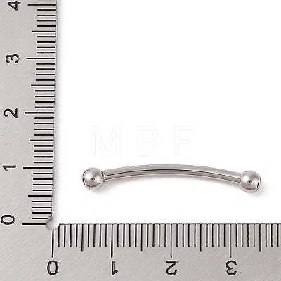 Non-Tarnish 304 Stainless Steel Curved Tube Beads STAS-M061-04P-1