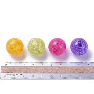 Transparent Crackle Acrylic Beads CACR-R008-20mm-M-1