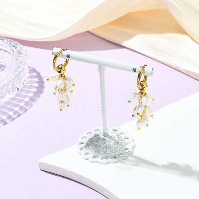 Natural Cultured Freshwater Pearl Cluster Hoop Earring for Women EJEW-JE07187-01-1