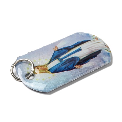 Rectangle Epoxy Resin Pendants X-RESI-L038-04P-01-1