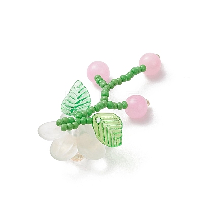 Glass Beaded Pendants PALLOY-MZ01156-01-1