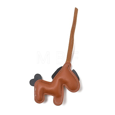 Horse PU Leather Pendant Decorations HJEW-A012-01A-1