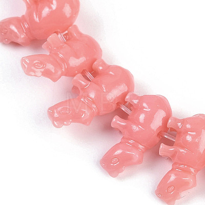 Synthetic Coral Dyed Carved Beads Strands CORA-K009-04A-1