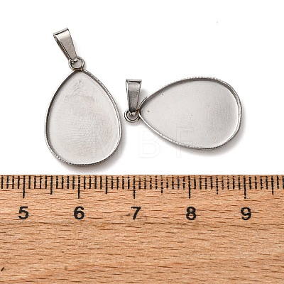304 Stainless Steel Pendant Cabochon Settings STAS-D379-01B-P-1