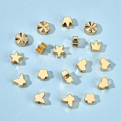 90Pcs 6 Style Brass Beads KK-BC0007-54-1