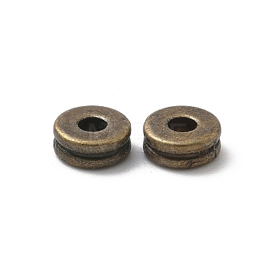 Tibetan Style Flat Round Alloy Spacers Beads TIBEP-S293-070AB-LF-1