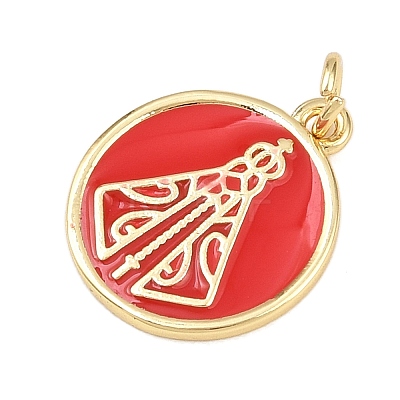 Brass Enamel Pendants KK-L251-02G-G02-1