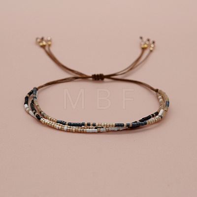Bohemian Glass Seed Bead Double Layers Bracelets TJ8645-6-1