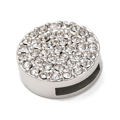 304 Stainless Steel Rhinestone Slide Charms STAS-P421-04B-P-1