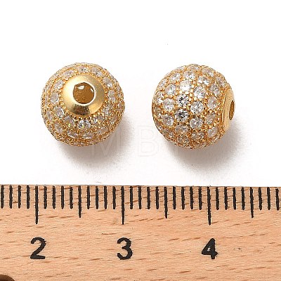925 Sterling Silver Micro Pave Cubic Zirconia Beads STER-H110-24C-01G-1