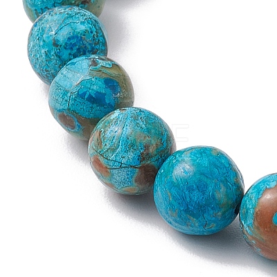 Summer Beach Turtle Dyed Synthetic Turquoise & Round Ocean Jasper Beaded Stretch Bracelets for Women BJEW-JB10937-02-1