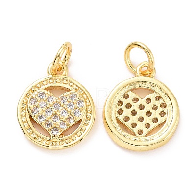 Brass Micro Pave Cubic Zirconia Charms ZIRC-A023-05LG-1