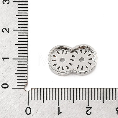 Brass Micro Pave Clear Cubic Zirconia Slide Charms ZIRC-I068-20P-1