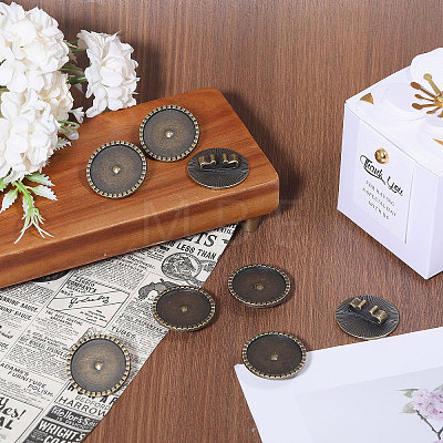 CHGCRAFT 8Pcs Alloy Blank Bolo Tie Round Slider Pack FIND-CA0009-18AB-1