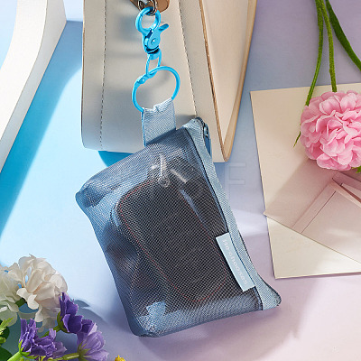 Nylon Mesh Zipper Wallets HJEW-TAC0186-1