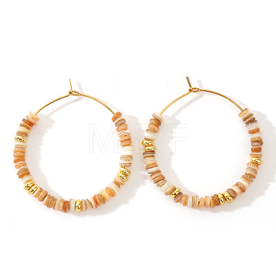 Bohemian Style Multicolor Shell Hoop Earrings XS6775-3-1