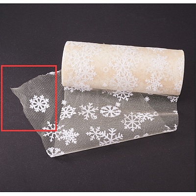 Snowflake Deco Mesh Ribbons OCOR-P010-G02-1