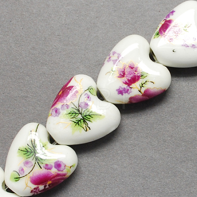 Handmade Printed Porcelain Beads PORC-Q152-11-1