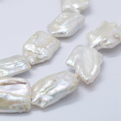 Natural Baroque Pearl Keshi Pearl Beads Strands PEAR-K004-35-1