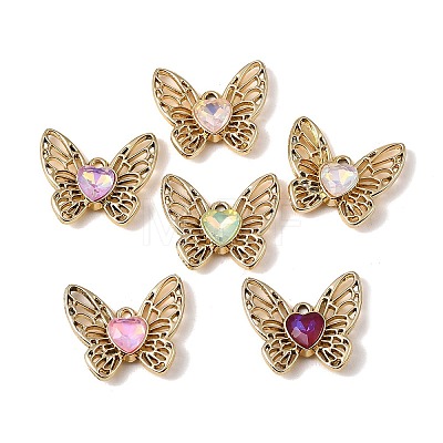 UV Plating Alloy Glass Pendants FIND-K032-42G-1