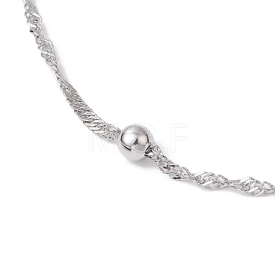 304 Stainless Steel Singapore Chain Anklets AJEW-AN00646-1