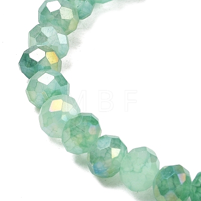 AB Color Faceted Rondelle Glass Beaded Stretch Bracelets for Women BJEW-PH01820-11-1