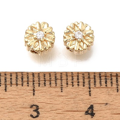 Brass Micro Pave Cubic Zirconia Beads KK-Q001-02G-1