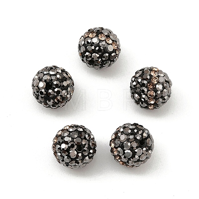 Round Grade A Rhinestone Clay Pave Beads RB-O027-02-1