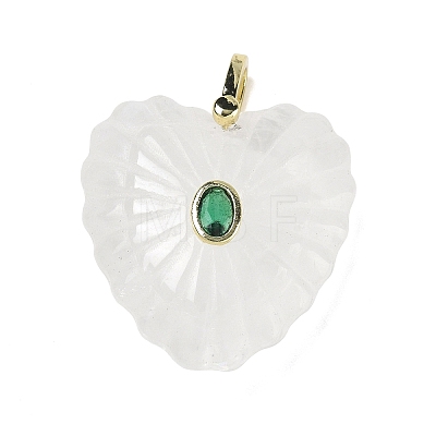 Natural Quartz Crystal Carved Pendants G-C276-01G-15-1