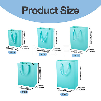 10Pcs 5 Sizes Kraft Paper Gift Shopping Bags Set ABAG-TA0002-23C-1