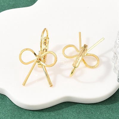 Bowknot Brass Leverback Earrings EJEW-A150-04B-G-1