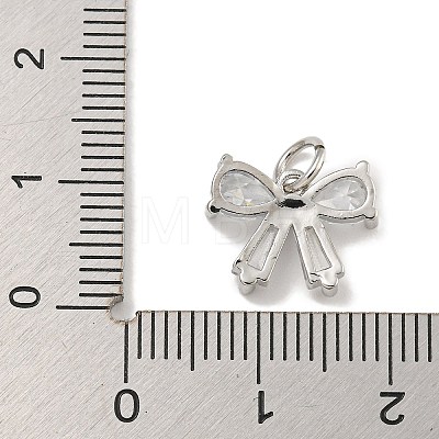 Rack Plating Brass Micro Pave Clear Cubic Zirconia Charms KK-U030-11P-1