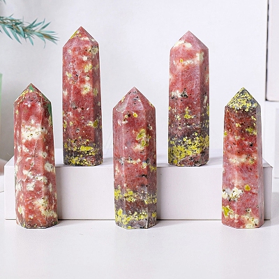 Tower Natural Peach Blossom Tourmaline Home Display Decoration PW-WG51324-01-1