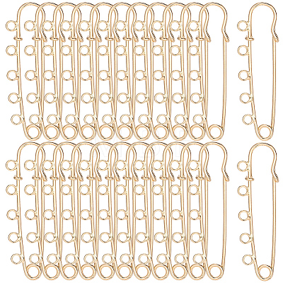 30Pcs Iron Brooch Findings IFIN-SC0002-10A-KCG-1