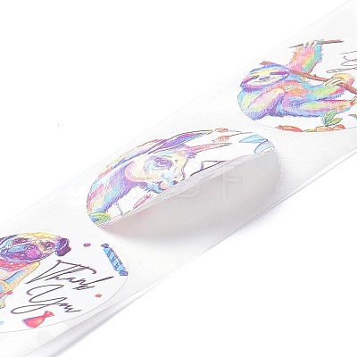 Round PVC Self-Adhesive Paper Stickers DIY-XCP0001-49-1