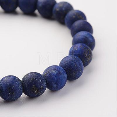 Natural Lapis Lazuli(Dyed & Heated) Beads Stretch Bracelets BJEW-JB02445-02-1